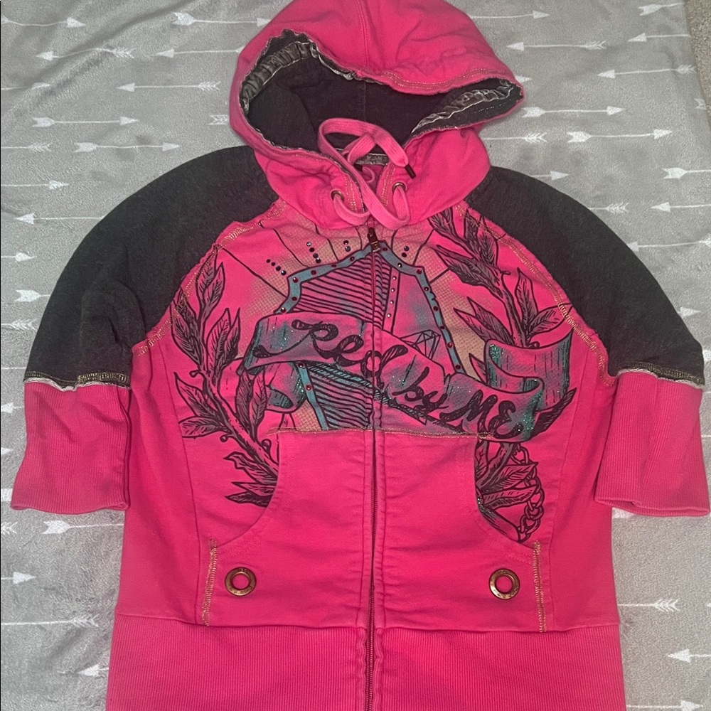 Y2K Marc Ecko Pink Short Sleeve Hoodie